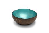 Coconut bowl  turquoise metallic paint Noya