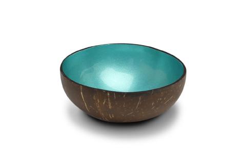 Coconut bowl  turquoise metallic paint Noya Imaginez 41 Loir et Cher
